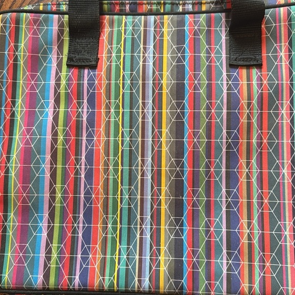 Paperchase bright stripes geometric overprinted detachable strap laptop case New - Picture 2 of 5